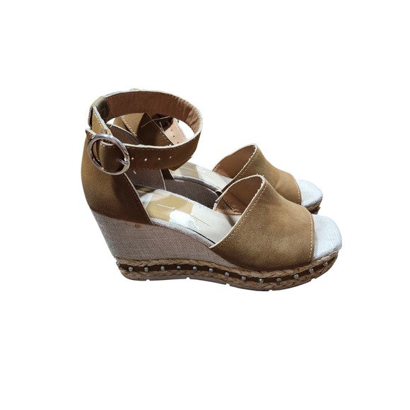 Dolce Vita Shoes - Dolce Vita Women Tan Brown Espadrille Wedge Sandals Studded Ankle Strap Sz 10 M